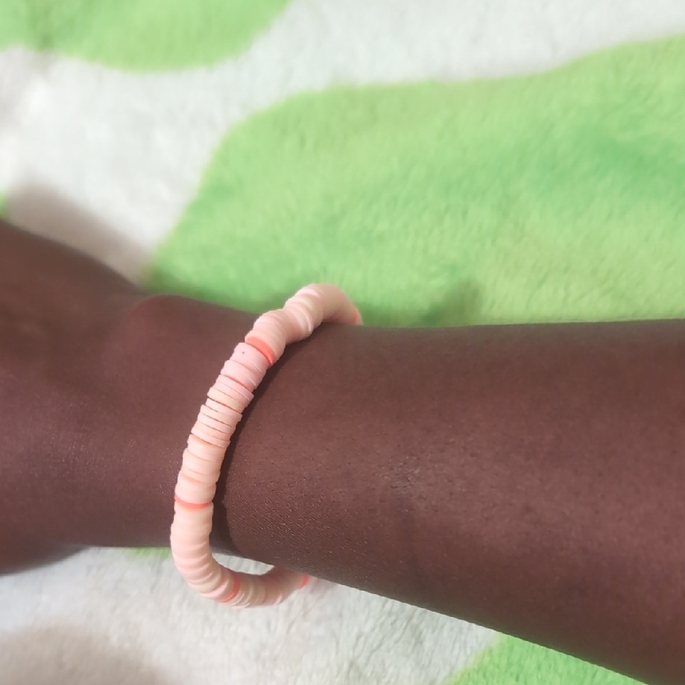 Pink Clay Beaded Bracelet - Picture 2 of 5